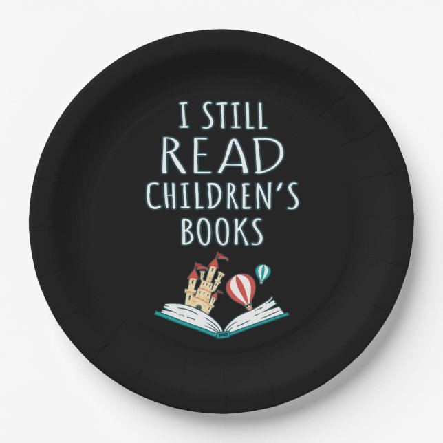 Ich lese noch Kinderbücher II Pappteller (Vorderseite)