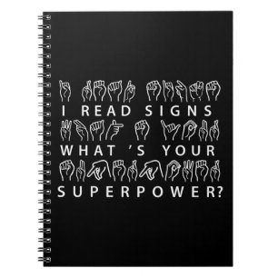 Ich lese Signs Was ist deine Superpower-Signatur-S Notizblock