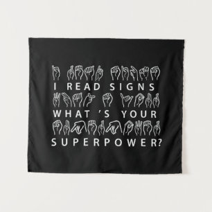Ich lese Signs Was ist deine Superpower-Signatur-S Wandteppich