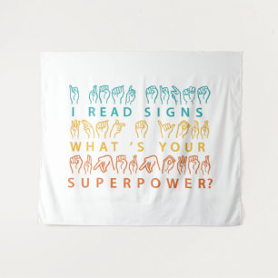 Ich lese Signs Was ist deine Superpower-Signatur-S Wandteppich