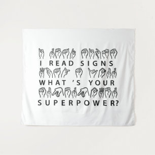 Ich lese Signs Was ist deine Superpower-Signatur-S Wandteppich