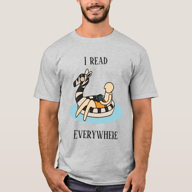 Ich lese überall männliche Version T-Shirt (Vorderseite)