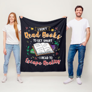 Ich lese, um der Realität zu entkommen Buch Nerd Fleecedecke