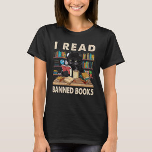 Ich lese verbotene Bücher Humor Unangenehm Schwarz T-Shirt
