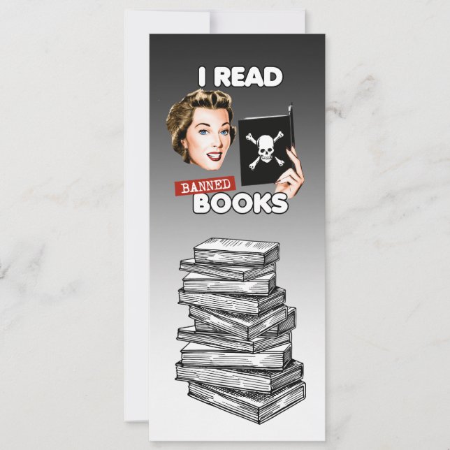 Ich lese verbotene Bücher Lesezeichen Save The Date (Vorderseite)