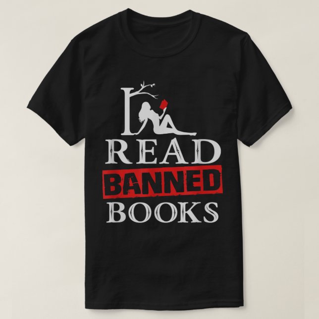 Ich lese verbotene Bücher - Nationale Bibliothekar T-Shirt (Design vorne)