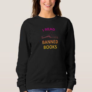 Ich lese verbotene Bücher Rosa Gelbe Literatur Akt Sweatshirt