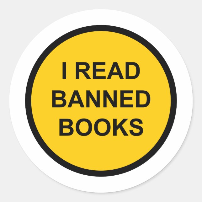 Ich lese verbotene Bücher Runder Aufkleber (Vorderseite)