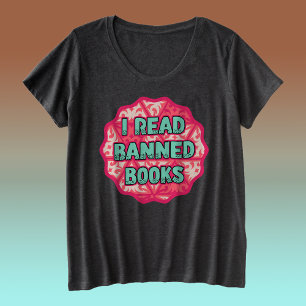 Ich lese verbotene Bücher - Vintages Buch verlänge Große Größe T-Shirt