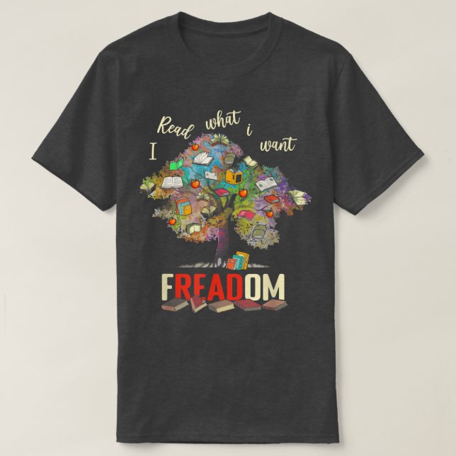 Ich lese, was ich Gewollt verbotene Bücher Woche B T-Shirt (Design vorne)
