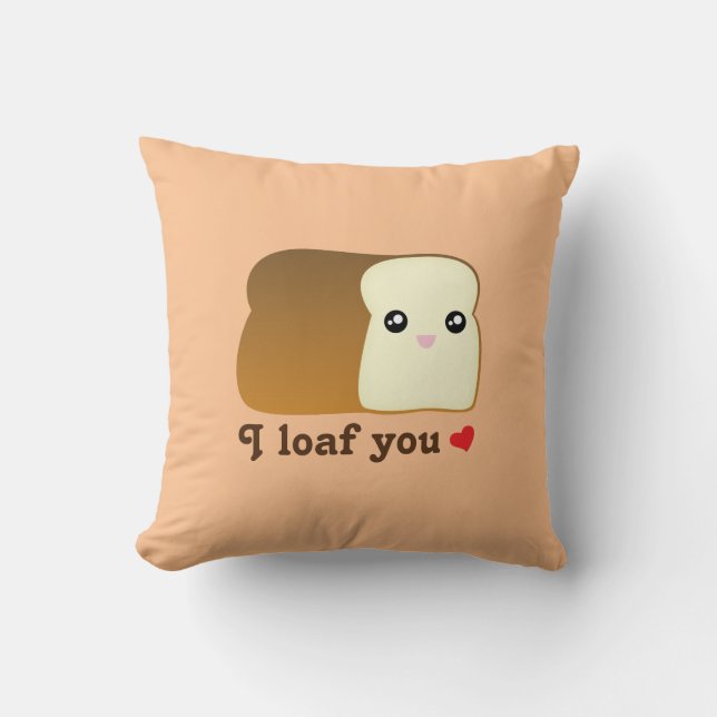 Ich lese, wenn du Kawaii Brot lustigen Cartoon-Pub Kissen (Vorderseite)