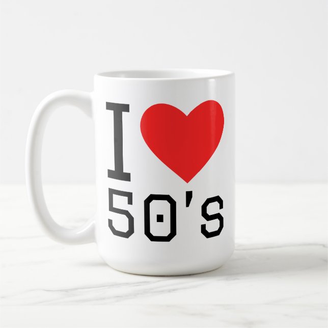 Ich liebe 50er kaffeetasse (Links)