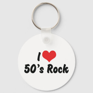 Ich liebe 50er Rock 'n Roll Schlüsselanhänger