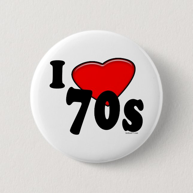 Ich liebe 70er Knopf Button (Vorderseite)