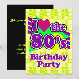 Ich Liebe 80er Birthday Party Einladung