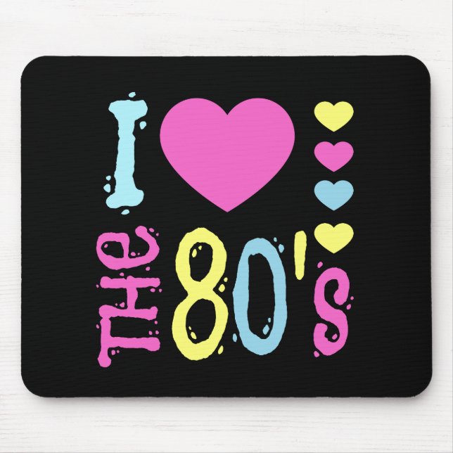 Ich Liebe 80er Disco-Kostüm Mousepad (Vorne)
