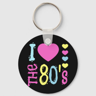 Ich Liebe 80er Disco-Kostüm Schlüsselanhänger