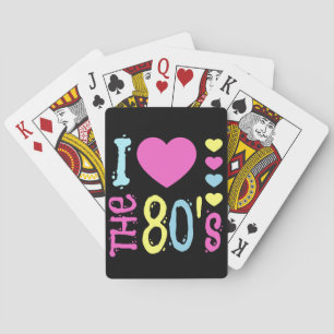 Ich Liebe 80er Disco-Kostüm Spielkarten