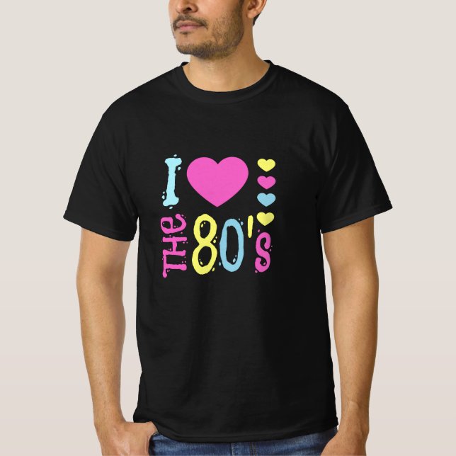 Ich Liebe 80er Disco-Kostüm T-Shirt (Vorderseite)