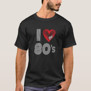 Ich Liebe 80er Retro 1980er Party Kostüm T-Shirt
