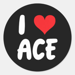 Ich liebe Ace - Herz glückliche Valentinsbekleidun Runder Aufkleber