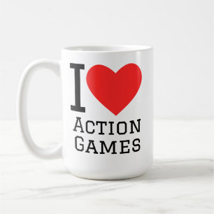 Ich liebe Action-Spiele Kaffeetasse