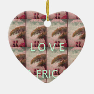 Ich liebe Afrika – Kultur-Landschaftsbild Keramikornament