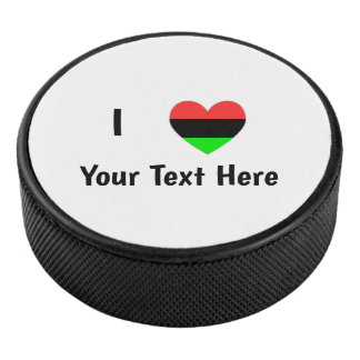 Ich liebe (Afrikanische Diaspora Herz) Personalisi Eishockey Puck