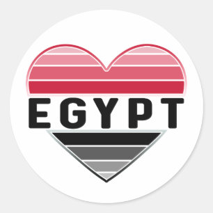 Ich Liebe Ägypten, ägyptisches Herz Runder Aufkleber