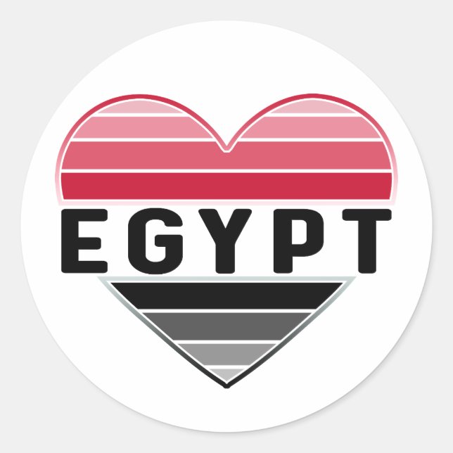 Ich Liebe Ägypten, ägyptisches Herz Runder Aufkleber (Vorderseite)
