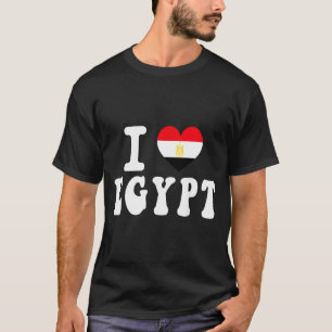 Ich liebe Ägypten Herz Flagge Retro Reise Souvenir T-Shirt