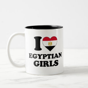 Ich liebe ägyptische Mädchen Zweifarbige Tasse