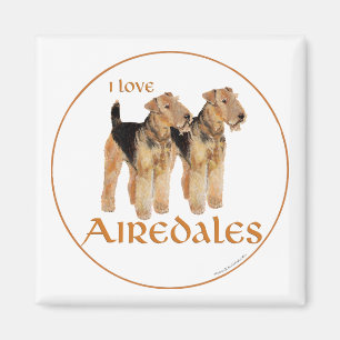 Ich liebe Airedales Magnet