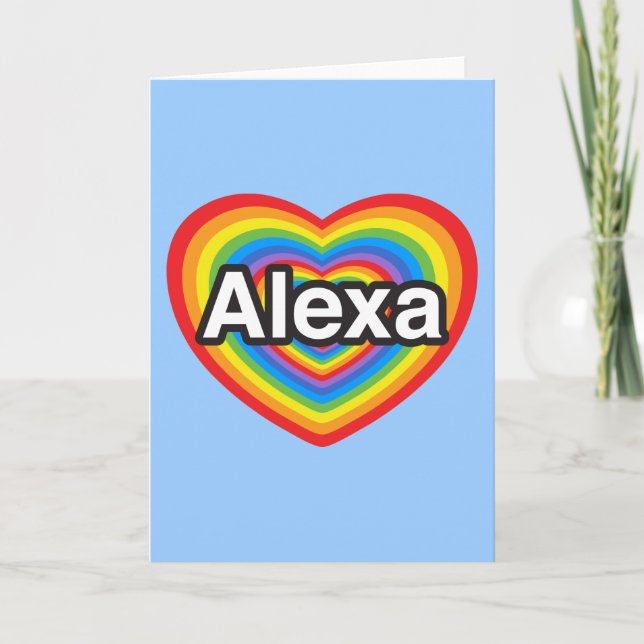 Ich Liebe Alexa. Ich Liebe dir Alexa. Herz Karte (Vorderseite)