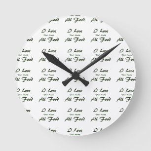 Ich Liebe alle gesunden Lebensmittel Runde Wanduhr