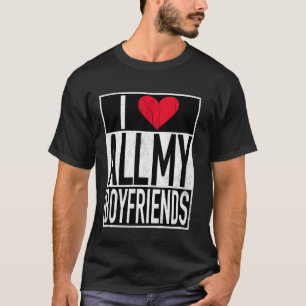 Ich Liebe alle meine Freunde - Retro-Herzform T-Shirt