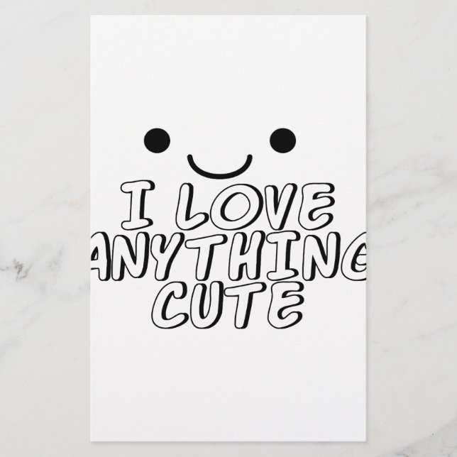 Ich Liebe Alles Niedlich Briefpapier (Vorderseite)