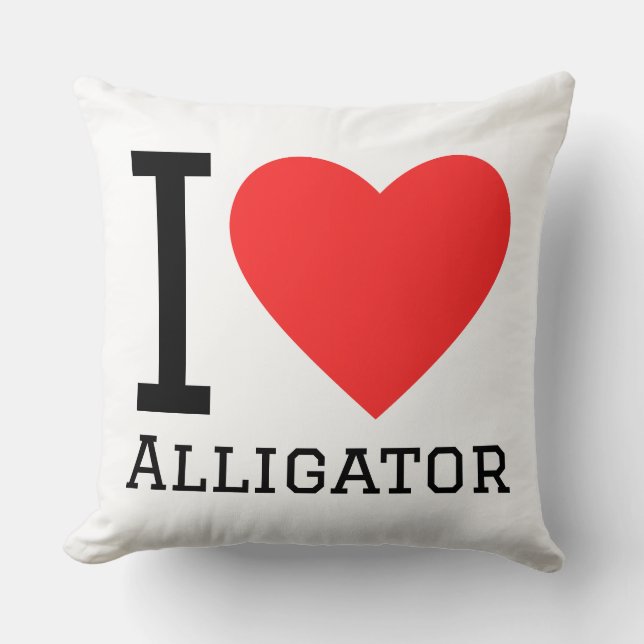 Ich liebe Alligator  Kissen (Vorderseite)
