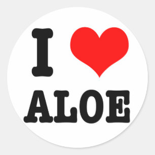 ICH LIEBE ALOE RUNDER AUFKLEBER