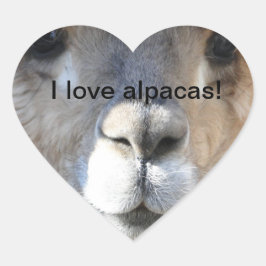 Ich Liebe Alpakas! Herz-Aufkleber