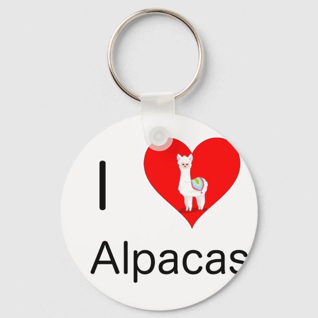 Ich liebe Alpakas Schlüsselanhänger (Vorderseite)
