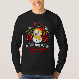 Ich Liebe als Lehrerin der 6. Klasse Snowman Dekor T-Shirt