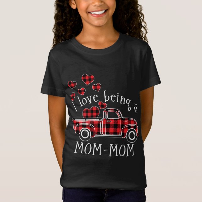 Ich Liebe als MAMA-MAMA-Roter LKW mit Herzschlag T-Shirt (Vorderseite)