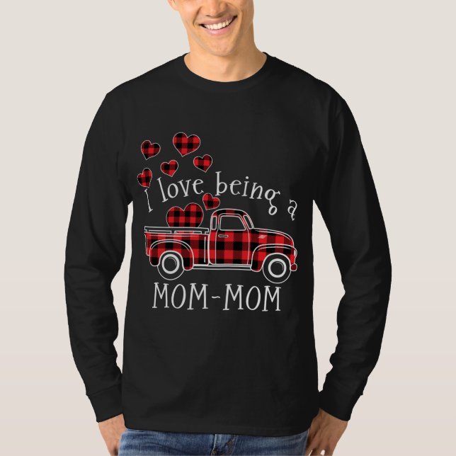 Ich Liebe als MAMA-MAMA-Roter LKW mit Herzschlag T-Shirt (Vorderseite)