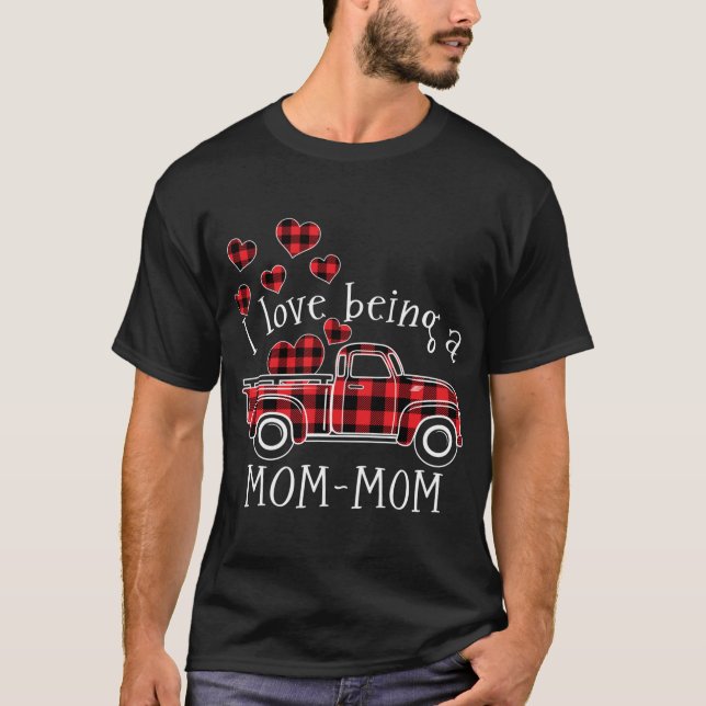 Ich Liebe als MAMA-MAMA-Roter LKW mit Herzschlag T-Shirt (Vorderseite)
