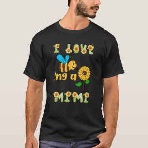Ich Liebe als Mimi-Sonnenblume-Mutter Bienen T-Shirt