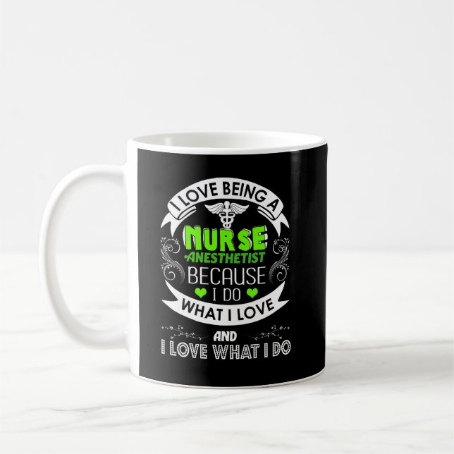 Ich Liebe als Nurseanästhesist (CRNA) Kaffeetasse (Links)