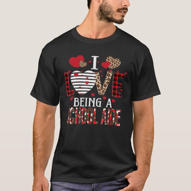 Ich Liebe als Schulabgängerin Kariert Hearts Valen T-Shirt (Vorderseite)