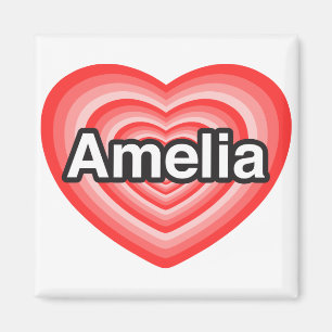 Ich liebe Amelia. Ich liebe dich Amelia. Herz Magnet