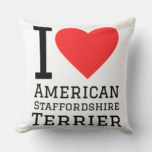 Ich liebe American Staffordshire Terrier Kissen